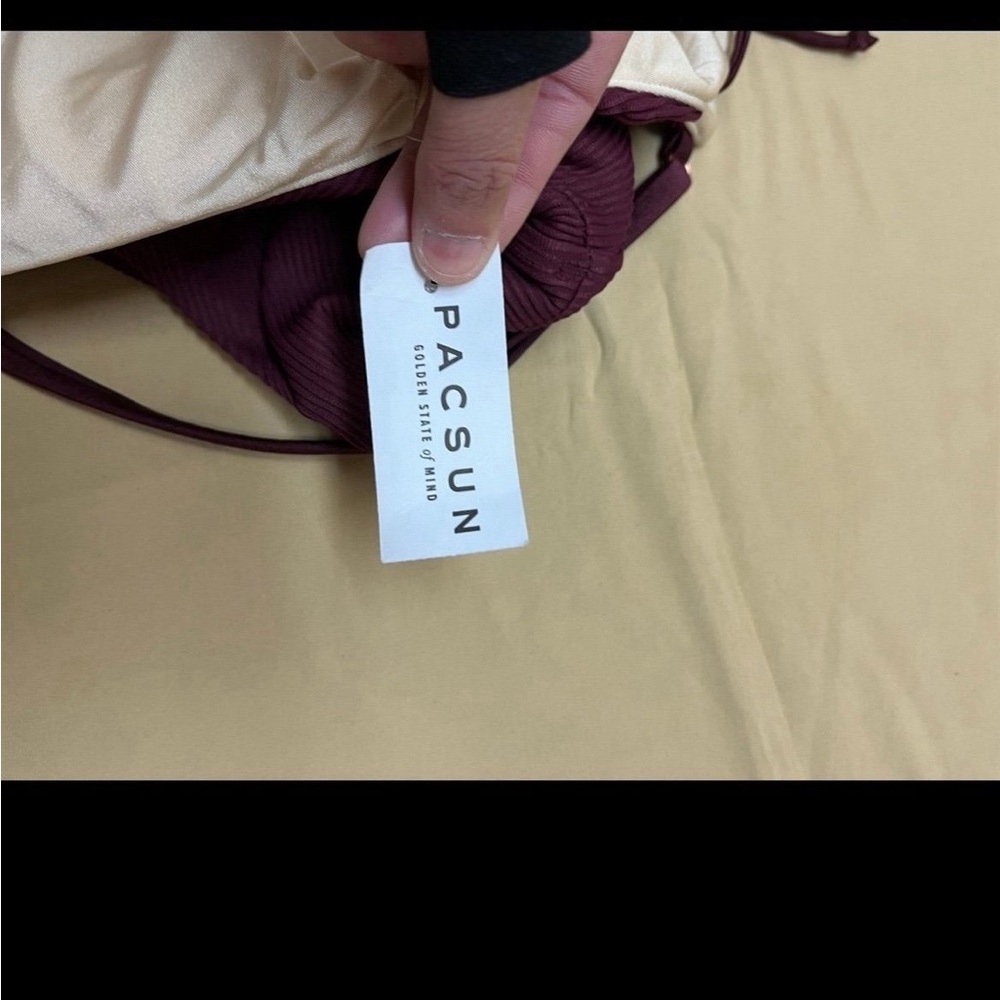 NWT PacSun XS ribbed burgundy wine swimsuit - Picture 5 of 12